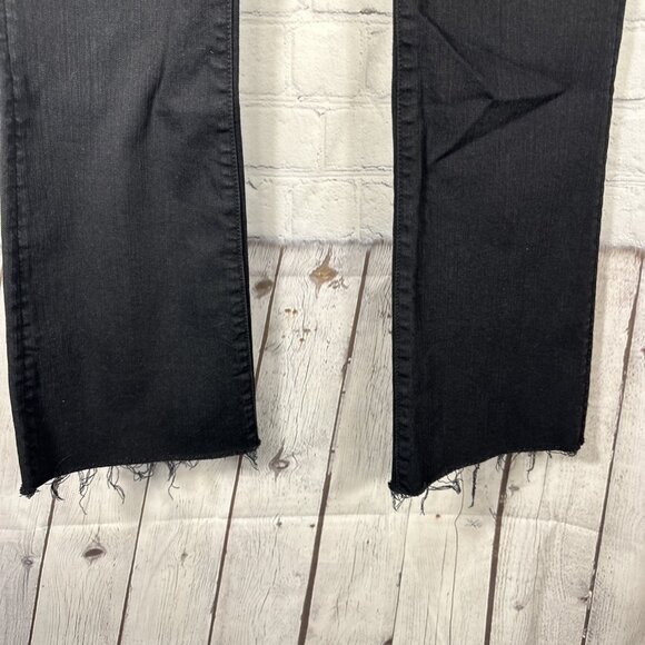 Mother Jeans 27 Black The Hustler Ankle Fray Not Guilty Stretch Denim Hi Rise - Picture 3 of 16